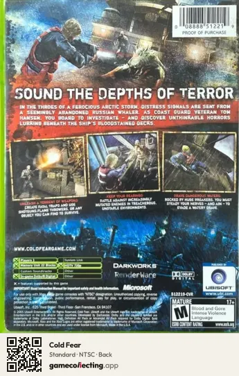 Cold Fear Xbox, NTSC box back