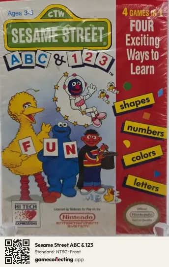 Sesame Street ABC & 123 Nintendo Entertainment System, NTSC box front