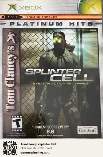 Tom Clancy's Splinter Cell Xbox, NTSC box front