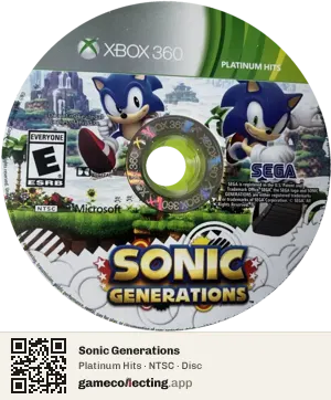 Sonic Generations Xbox 360, NTSC disc