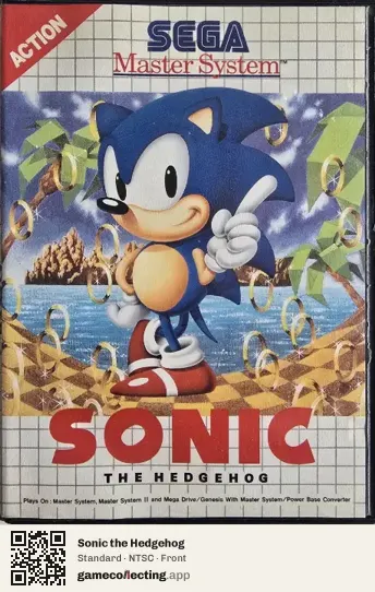 Sonic the Hedgehog Sega Master System, NTSC box front
