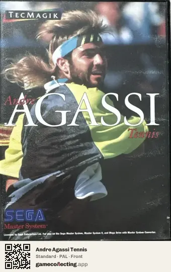 Andre Agassi Tennis Sega Master System, PAL box front