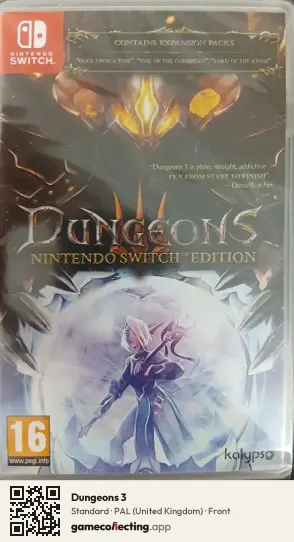 Dungeons 3 Nintendo Switch, United Kingdom box front