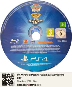 PAW Patrol Mighty Pups: Save Adventure Bay PlayStation 4, PAL disc