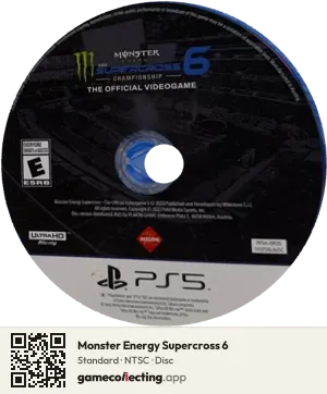 Monster Energy Supercross 6 PlayStation 5, NTSC disc