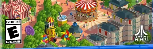 RollerCoaster Tycoon Adventures, the ESRB box on its front