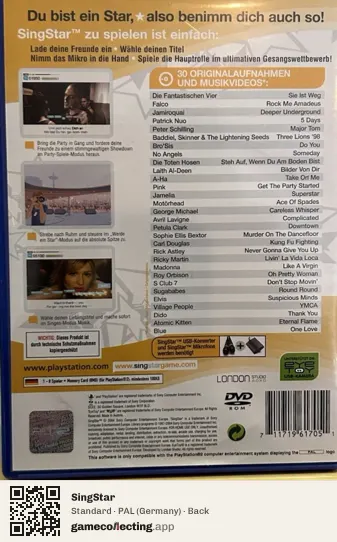 SingStar PlayStation 2, Germany box back