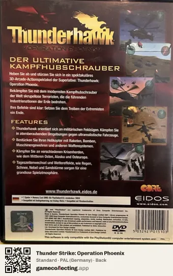 Thunder Strike: Operation Phoenix PlayStation 2, Germany box back