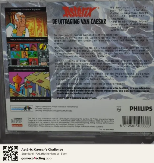 Astérix: Caesar's Challenge Philips CD-i, Netherlands box back