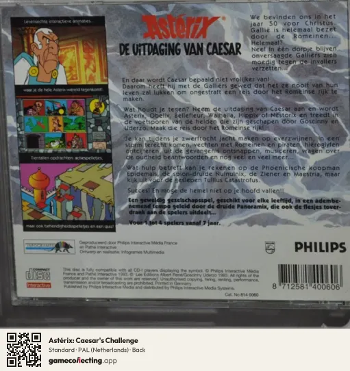 Astérix: Caesar's Challenge Philips CD-i, Netherlands box back