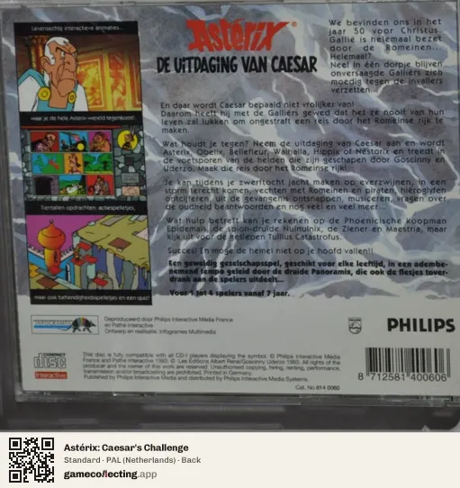 Astérix: Caesar's Challenge Philips CD-i, Netherlands box back