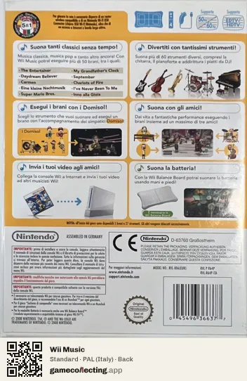Wii Music Nintendo Wii, Italy box back