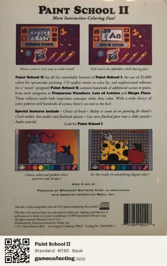 Paint School II Philips CD-i, NTSC box back