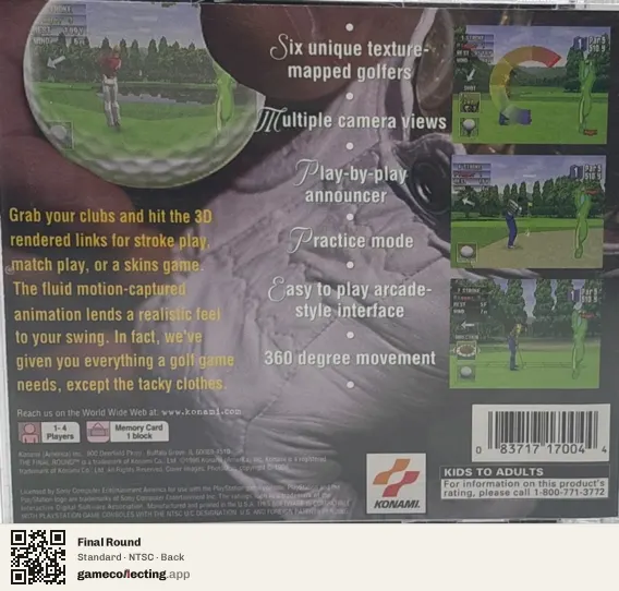 Final Round PlayStation, NTSC box back