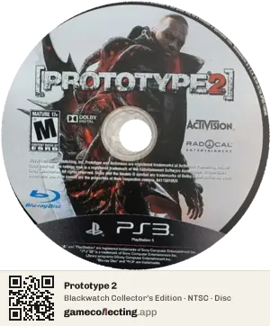 Prototype 2 PlayStation 3, NTSC disc