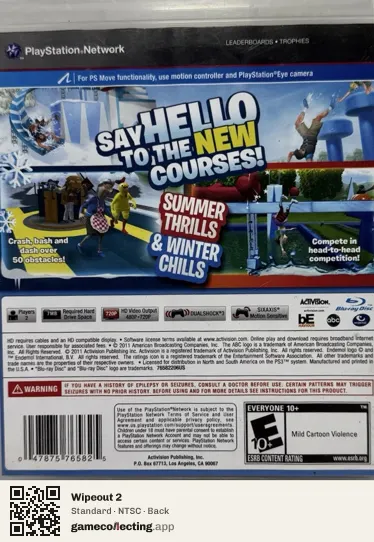 Wipeout 2 PlayStation 3, NTSC box back
