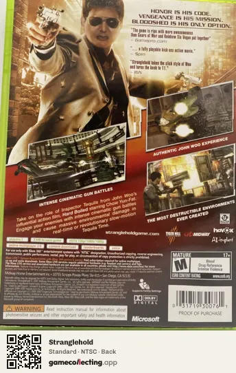 Stranglehold Xbox 360, NTSC box back