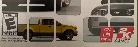 Ford Racing 3, the ESRB box on its front