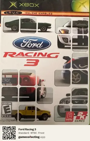 Ford Racing 3 Xbox, NTSC box front