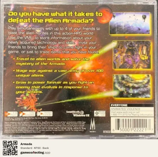 Armada Sega Dreamcast, NTSC box back