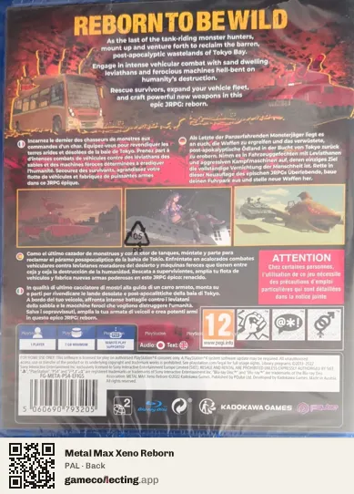 Metal Max Xeno Reborn PlayStation 4, PAL box back