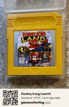 Donkey Kong Land III Game Boy, NTSC cartridge label
