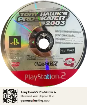 Tony Hawk's Pro Skater 4 PlayStation 2, Asia disc