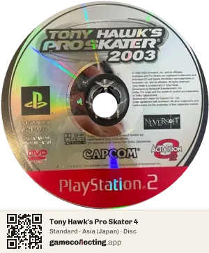 Tony Hawk's Pro Skater 4 PlayStation 2, Asia disc
