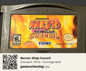 Naruto: Ninja Council Game Boy Advance, NTSC cartridge label