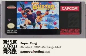 Super Pang Super Nintendo Entertainment System, NTSC cartridge label