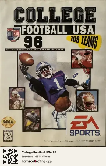 College Football USA 96 Sega Mega Drive / Genesis, NTSC box front