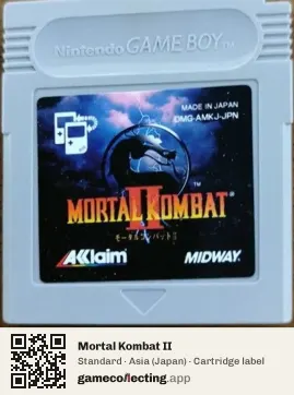 Mortal Kombat II Game Boy, Asia cartridge label