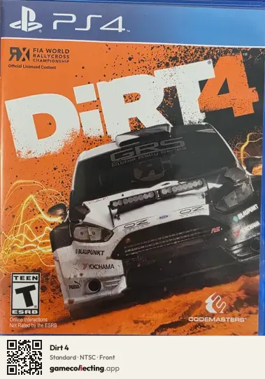 Dirt 4 PlayStation 4, NTSC box front