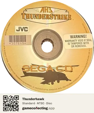Thunderhawk Sega Mega-CD / Sega CD, NTSC disc