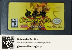 Onimusha Tactics Game Boy Advance, NTSC cartridge label
