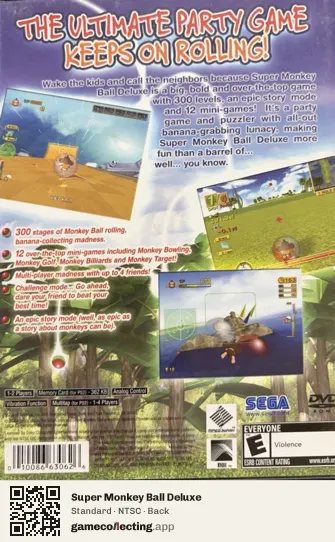 Super Monkey Ball Deluxe PlayStation 2, NTSC box back