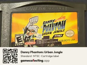 Danny Phantom: Urban Jungle Game Boy Advance, NTSC cartridge label