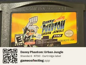 Danny Phantom: Urban Jungle Game Boy Advance, NTSC cartridge label