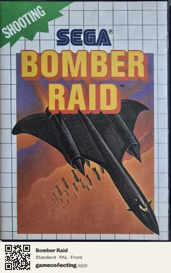 Bomber Raid Sega Master System, PAL box front