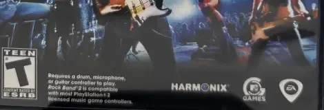 Rock Band 2, the ESRB box on its front