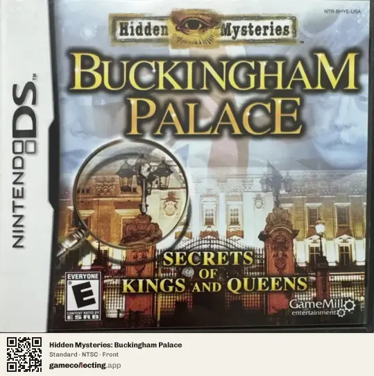 Hidden Mysteries: Buckingham Palace Nintendo DS, NTSC box front