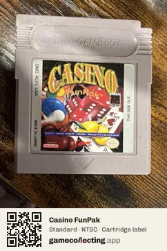 Casino FunPak Game Boy, NTSC cartridge label