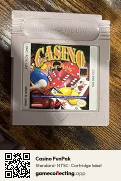 Casino FunPak Game Boy, NTSC cartridge label