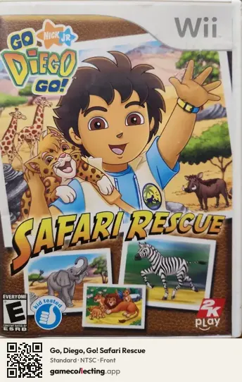 Go, Diego, Go! Safari Rescue Nintendo Wii, NTSC box front