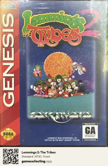 Lemmings 2: The Tribes Sega Mega Drive / Genesis, NTSC box front