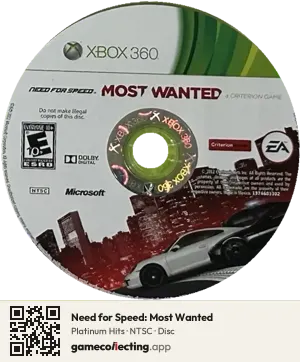 Need for Speed: Most Wanted Xbox 360, NTSC disc