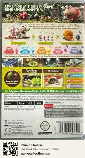 Pikmin 3 Deluxe Nintendo Switch, Germany box back