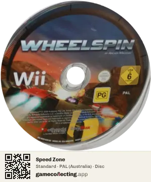 Speed Zone Nintendo Wii, PAL disc