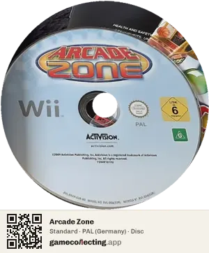 Arcade Zone Nintendo Wii, PAL disc
