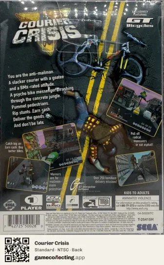 Courier Crisis Sega Saturn, NTSC box back